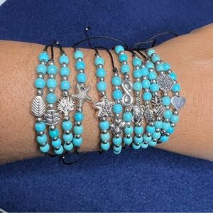 Adjustable Beaded Bracelets With Black String